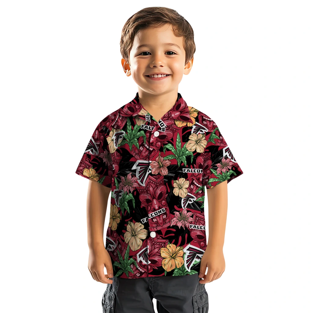 Atlanta Falcons Hawaiian Shirt - Hibiscus Tiki Jungle atlanta falcons tiki jungle red hawaiian shirts top rated