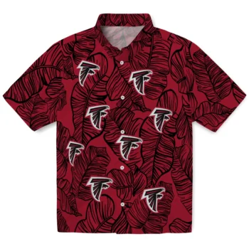 atlanta falcons leaf outline red hawaiian shirts best selling
