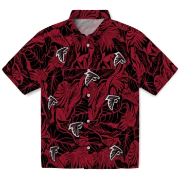 atlanta falcons monstera layer red hawaiian shirts best selling