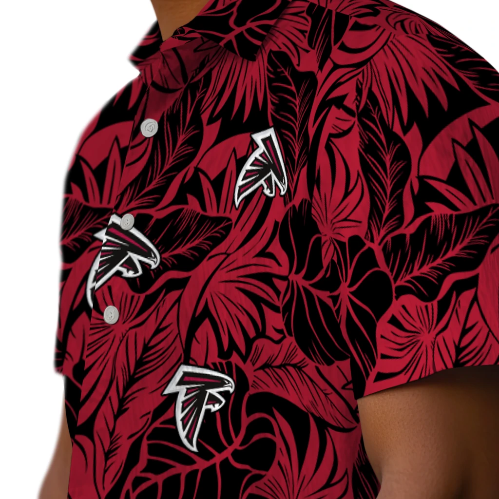 Atlanta Falcons Hawaiian Shirt - Monstera Layer atlanta falcons monstera layer red hawaiian shirts trendy