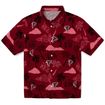 atlanta falcons palm and clouds red hawaiian shirts best selling