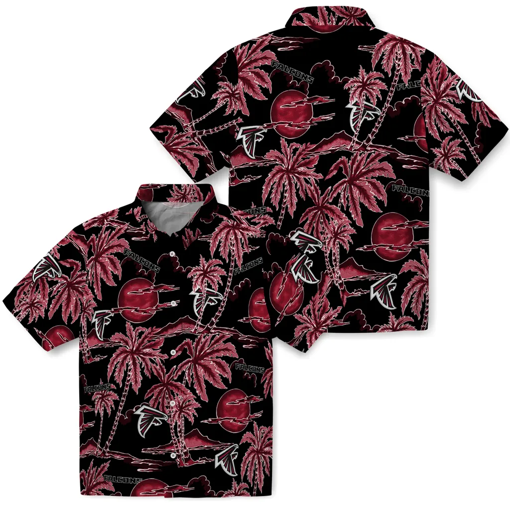 Atlanta Falcons Hawaiian Shirt - Palm Sunset atlanta falcons palm sunset hawaiian shirts high quality