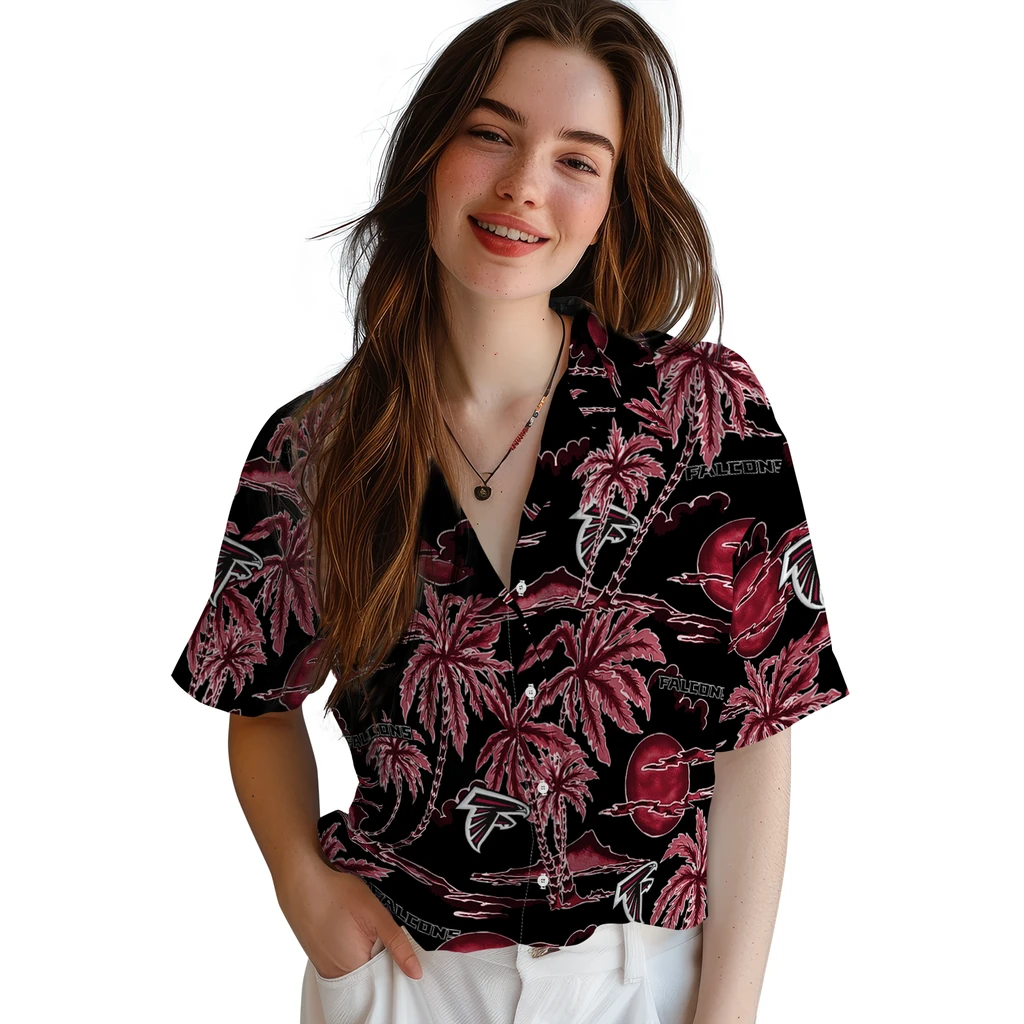 Atlanta Falcons Hawaiian Shirt - Palm Sunset atlanta falcons palm sunset hawaiian shirts latest model