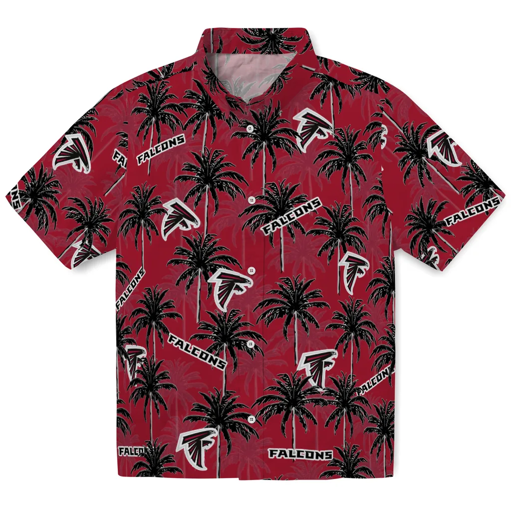 Atlanta Falcons Hawaiian Shirt - Palm Tree Motif atlanta falcons palm grove red hawaiian shirts best selling