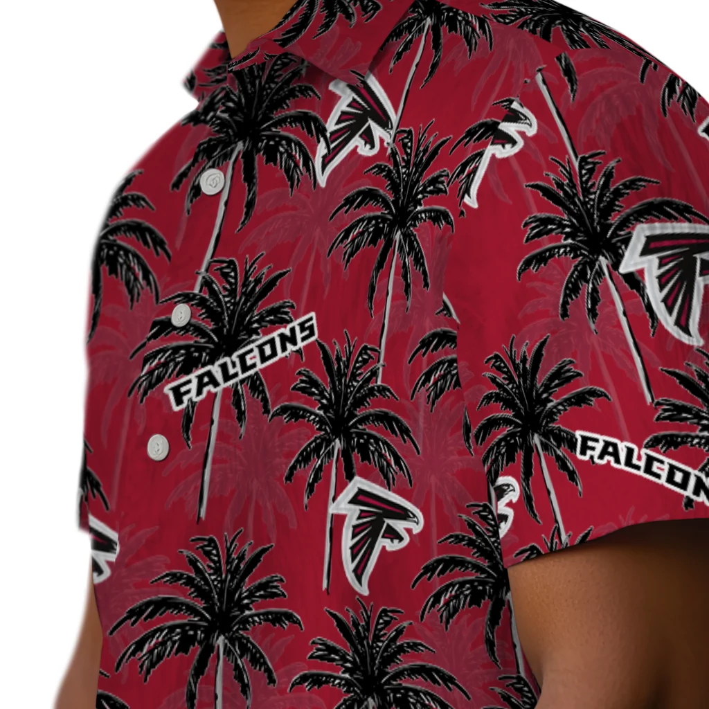 Atlanta Falcons Hawaiian Shirt - Palm Tree Motif atlanta falcons palm grove red hawaiian shirts trendy