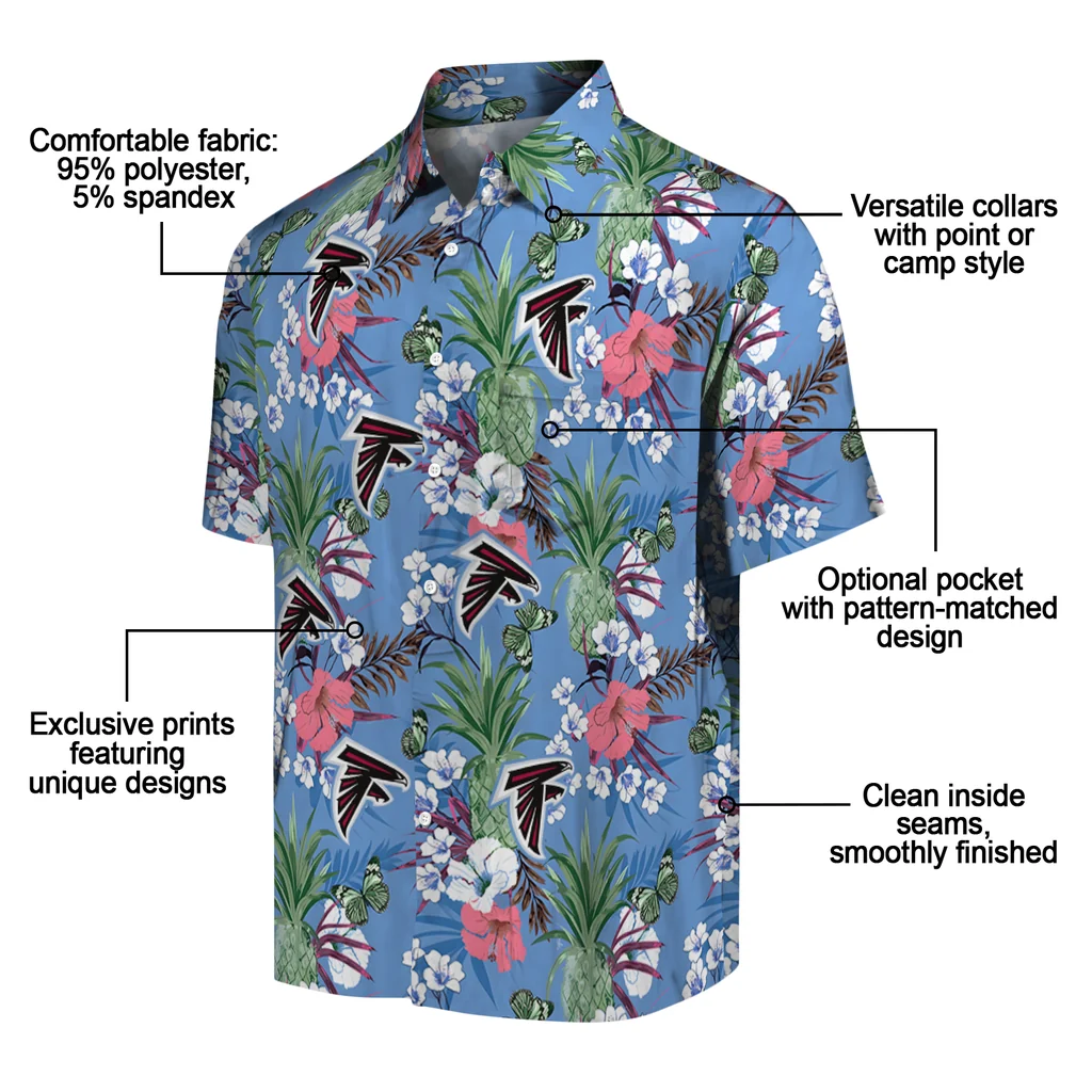 Atlanta Falcons Hawaiian Shirt - Pineapple Bouquet atlanta falcons pineapple bouquet best sky blue hawaiian shirts new arrival