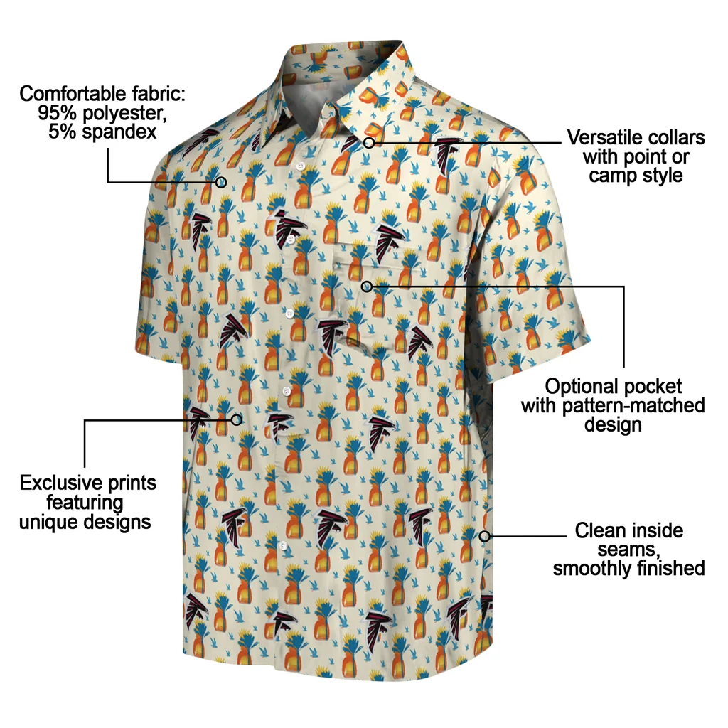Atlanta Falcons Hawaiian Shirt - Pineapple Delight atlanta falcons pineapple delight beige hawaiian shirts new arrival