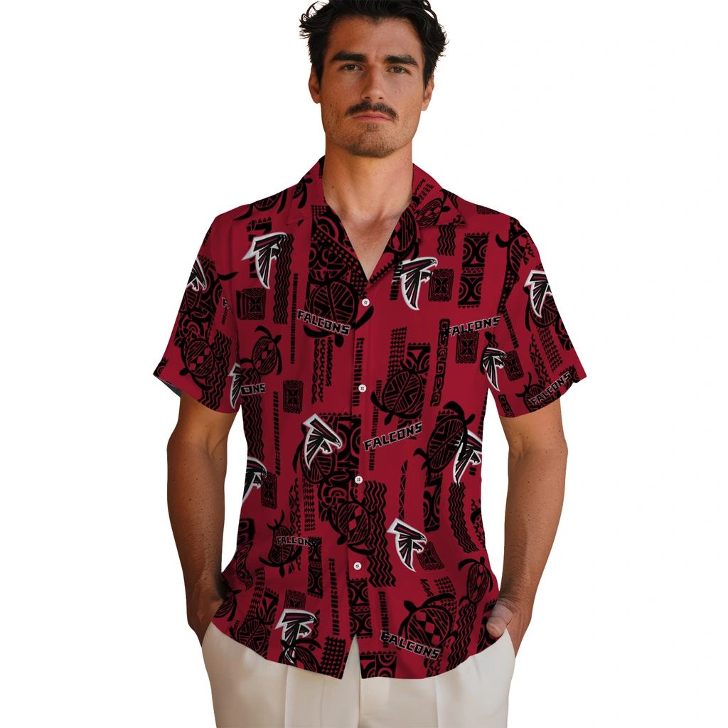 Atlanta Falcons Hawaiian Shirt - Turtle Lines atlanta falcons turtle lines red hawaiian shirts fashion forward