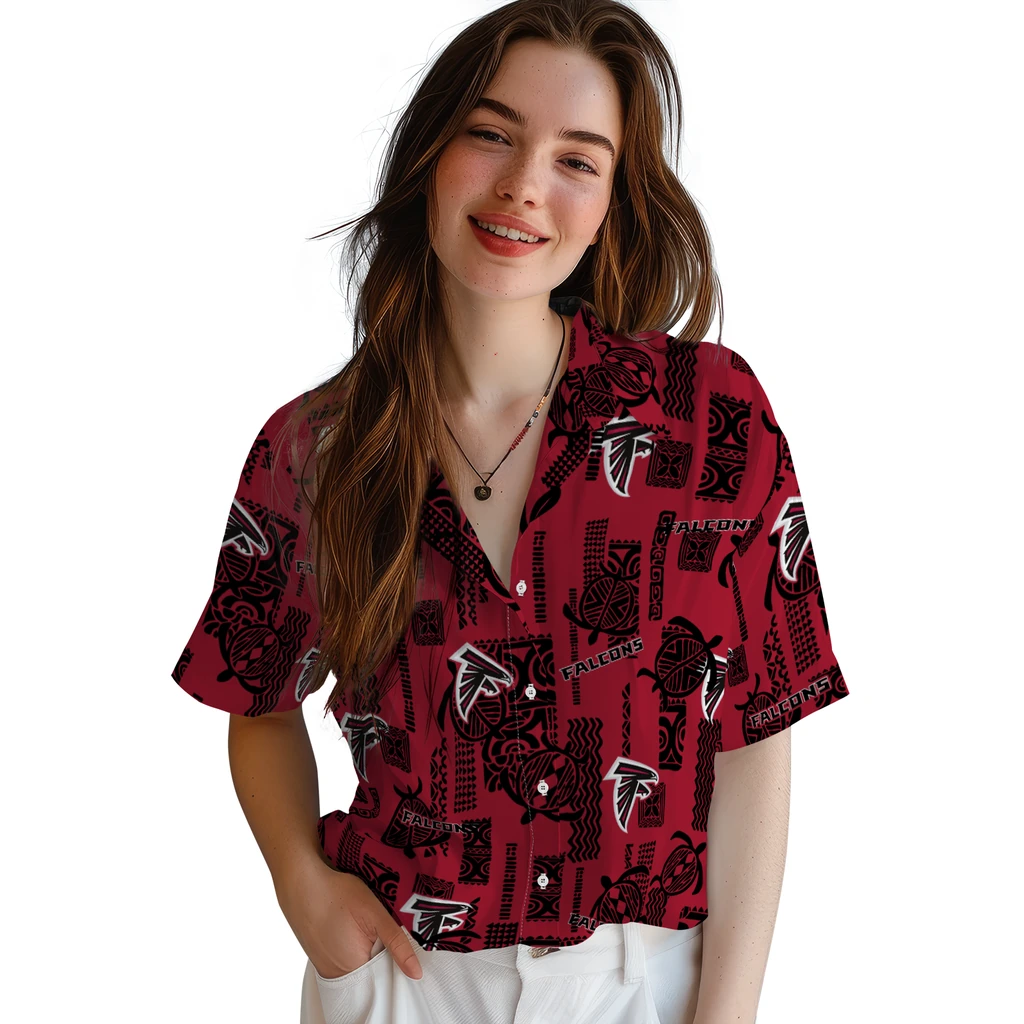 Atlanta Falcons Hawaiian Shirt - Turtle Lines atlanta falcons turtle lines red hawaiian shirts latest model