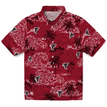 atlanta falcons wave palm red hawaiian shirts best selling