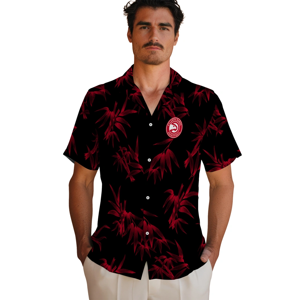 Atlanta Hawks Hawaiian Shirt - Bamboo Branches atlanta hawks bamboo branches red black hawaiian shirts fashion forward