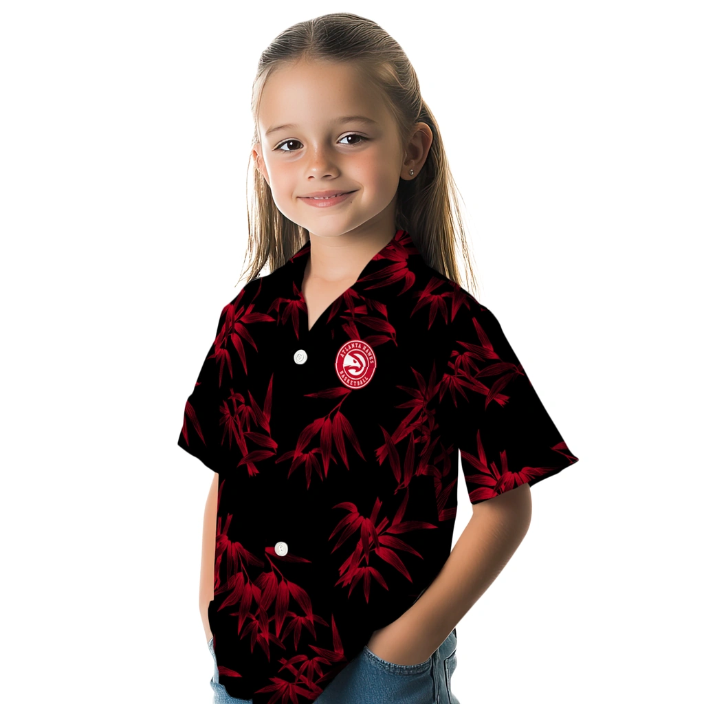 Atlanta Hawks Hawaiian Shirt - Bamboo Branches atlanta hawks bamboo branches red black hawaiian shirts premium grade
