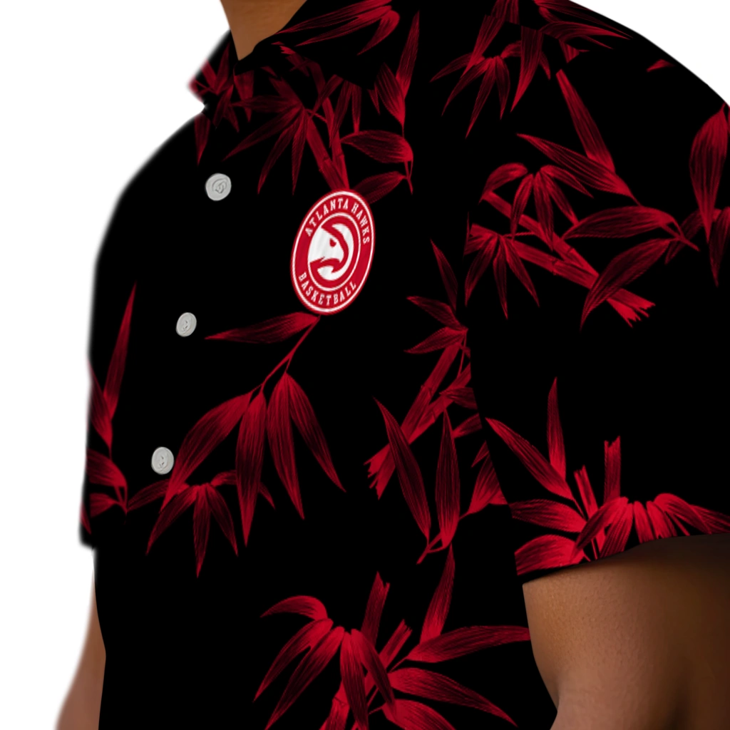 Atlanta Hawks Hawaiian Shirt - Bamboo Branches atlanta hawks bamboo branches red black hawaiian shirts trendy