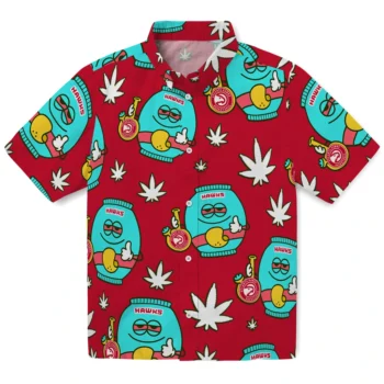atlanta hawks bong smile red hawaiian shirts best selling