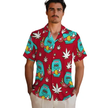 atlanta hawks bong smile red hawaiian shirts fashion forward