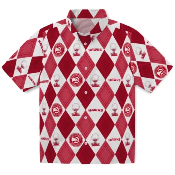 atlanta hawks balloon plaid red hawaiian shirts best selling
