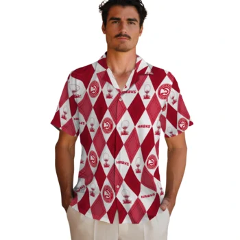 atlanta hawks balloon plaid red hawaiian shirts fashion forward