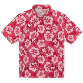 atlanta hawks hibiscus cluster red hawaiian shirts best selling