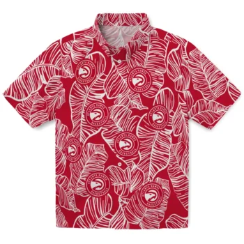 atlanta hawks leaf outline red hawaiian shirts best selling