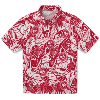 atlanta hawks monstera layer red hawaiian shirts best selling