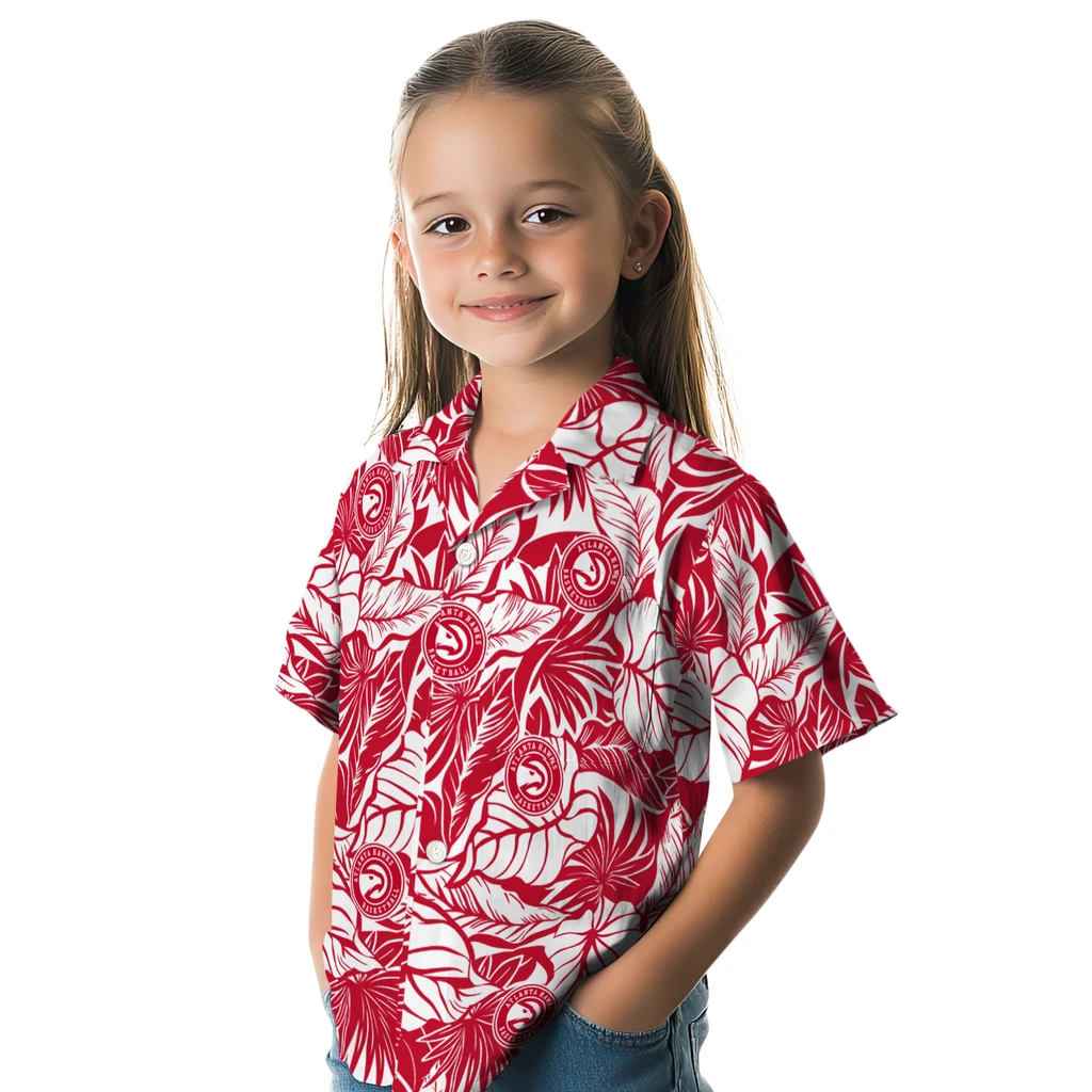 Atlanta Hawks Hawaiian Shirt - Monstera Layer atlanta hawks monstera layer red hawaiian shirts premium grade