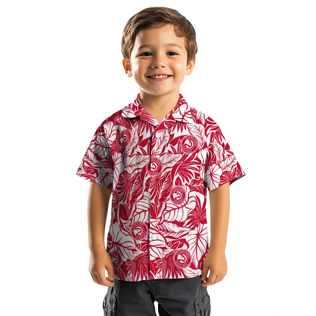 Atlanta Hawks Hawaiian Shirt - Monstera Layer atlanta hawks monstera layer red hawaiian shirts top rated