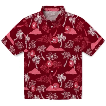 atlanta hawks palm and clouds red hawaiian shirts best selling