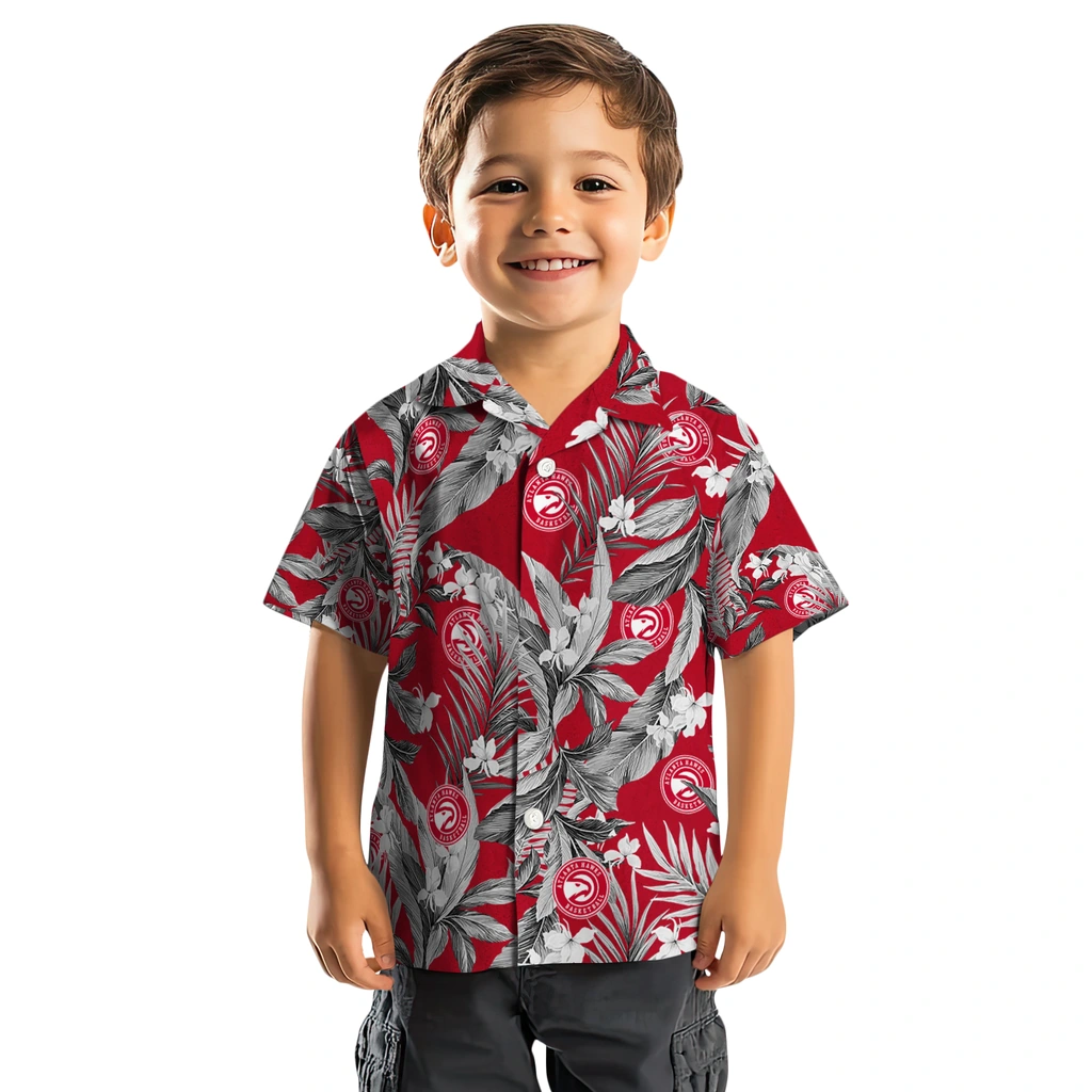 Atlanta Hawks Hawaiian Shirt - Palm Leaves atlanta hawks palm leaves red hawaiian shirts top rated