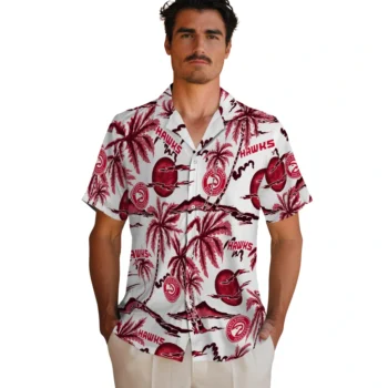 atlanta hawks palm sunset hawaiian shirts fashion forward