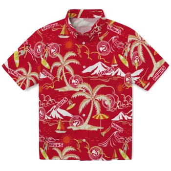 atlanta hawks palm tree island red hawaiian shirts best selling