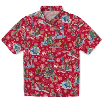 atlanta hawks simpsons christmas red hawaiian shirts best selling
