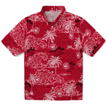 atlanta hawks wave palm red hawaiian shirts best selling