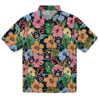 auburn tigers brilliant hibiscus garden hawaiian shirts best selling