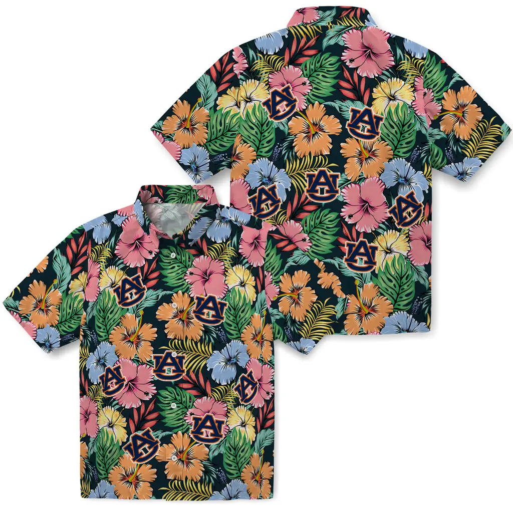Auburn Tigers Hawaiian Shirt - Brilliant Hibiscus Garden auburn tigers brilliant hibiscus garden hawaiian shirts high quality