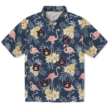 auburn tigers flamingo hibiscus navy hawaiian shirts best selling