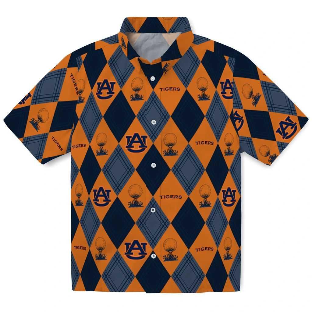 Auburn Tigers Hawaiian Shirt - Golfing Plaid auburn tigers balloon plaid navy blue hawaiian shirts best selling