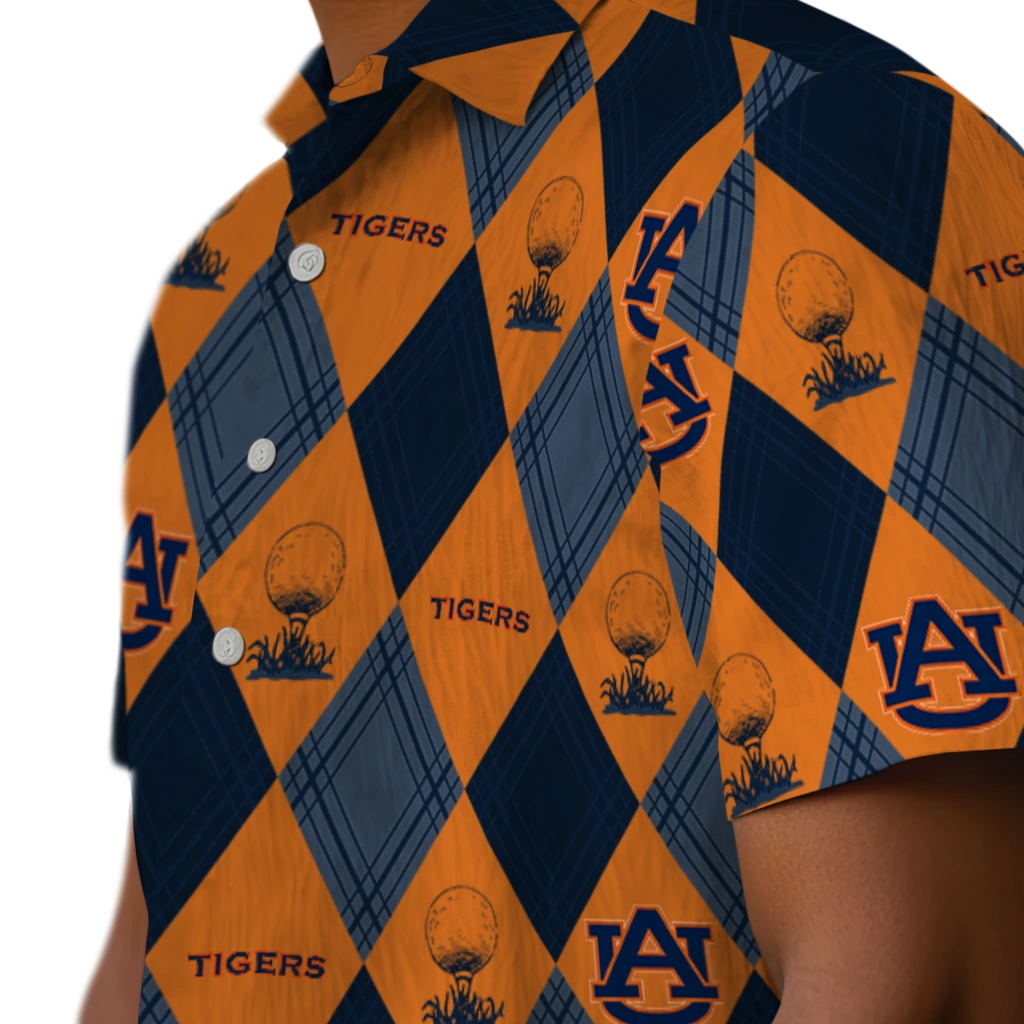 Auburn Tigers Hawaiian Shirt - Golfing Plaid auburn tigers balloon plaid navy blue hawaiian shirts trendy