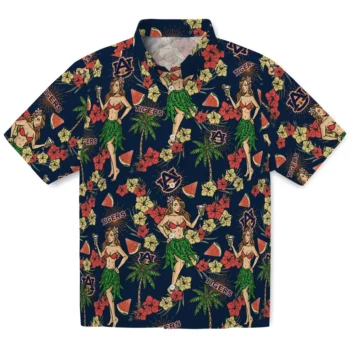 auburn tigers hawaiian girls design navy blue hawaiian shirts best selling