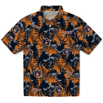 auburn tigers hibiscus exotic navy blue hawaiian shirts best selling
