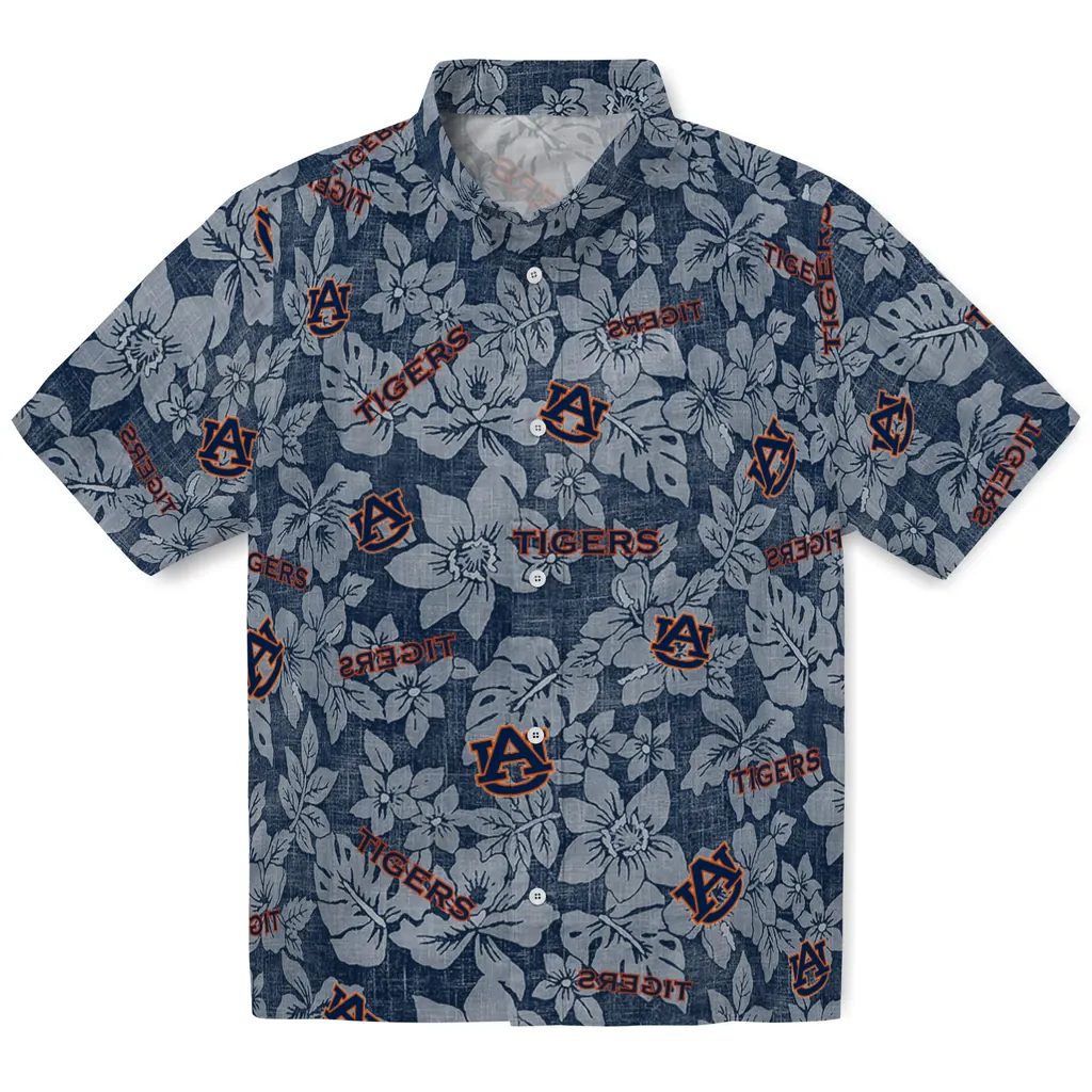Auburn Tigers Hawaiian Shirt - Hibiscus Oasis auburn tigers hibiscus oasis navy blue hawaiian shirts best selling