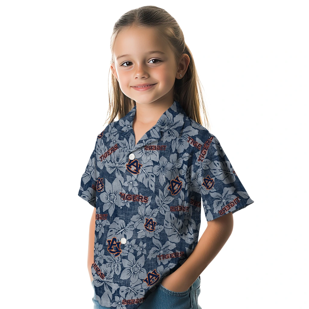 Auburn Tigers Hawaiian Shirt - Hibiscus Oasis auburn tigers hibiscus oasis navy blue hawaiian shirts premium grade