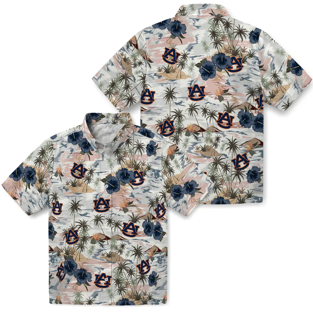 Auburn Tigers Hawaiian Shirt - Hibiscus Seaside auburn tigers hibiscus seaside white hawaiian shirts high quality