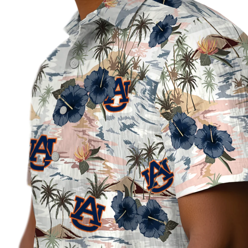 Auburn Tigers Hawaiian Shirt - Hibiscus Seaside auburn tigers hibiscus seaside white hawaiian shirts trendy