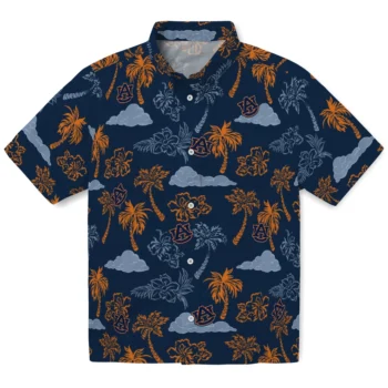 auburn tigers palm and clouds navy blue hawaiian shirts best selling