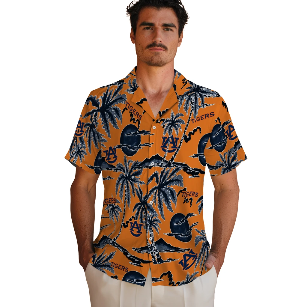 Auburn Tigers Hawaiian Shirt - Palm Sunset auburn tigers palm sunset hawaiian shirts fashion forward