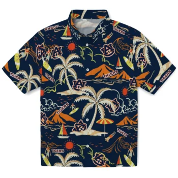 auburn tigers palm tree island navy blue hawaiian shirts best selling