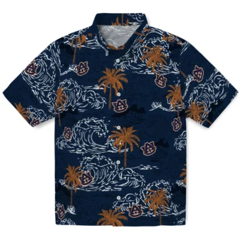auburn tigers wave palm navy blue hawaiian shirts best selling