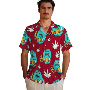 ball state cardinals bong smile red hawaiian shirts fashion forward