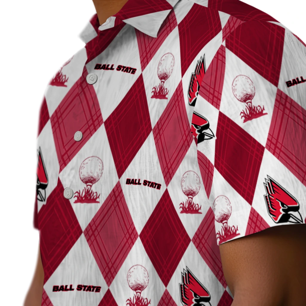 Ball State Cardinals Hawaiian Shirt - Golfing Plaid ball state cardinals balloon plaid red hawaiian shirts trendy