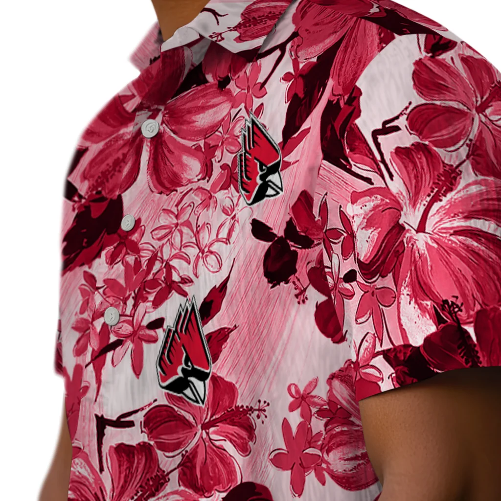 Ball State Cardinals Hawaiian Shirt - Hibiscus Arrangement ball state cardinals hibiscus arrangement red hawaiian shirts trendy